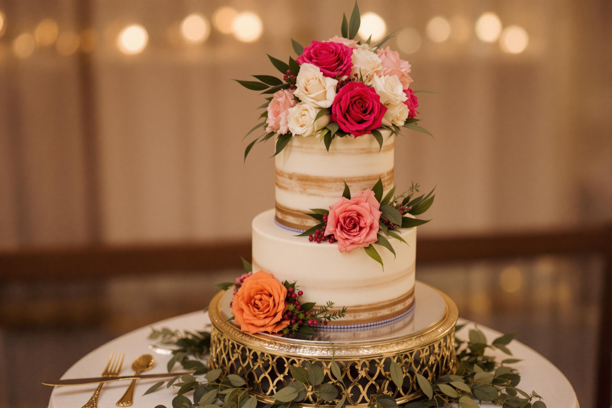 Torta elegante per matrimonio